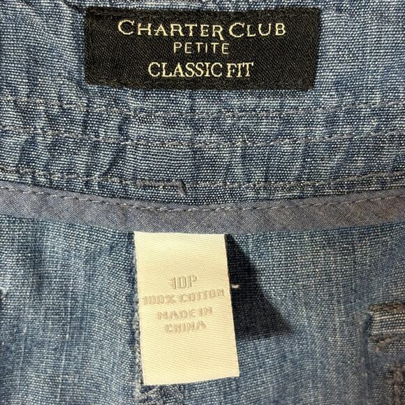 CHARTER CLUB Denim Shorts 10P Vintage Cotton Classic Fit Waist 34" Jeans Jorts - Picture 8 of 8